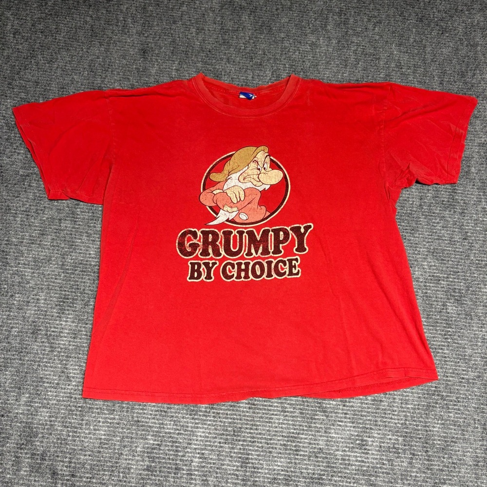 Disney‎ Grumpy By Choice T Shirt Red Grumpy Dwarf Graphic Tee Men's Large